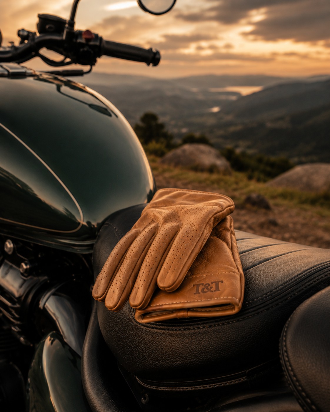 Motorcyclist on a mountain road